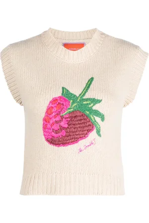 La DoubleJ Gilet en maille Lampone à broderies