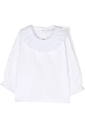 PATACHOU Blouse en coton stretch à col volanté