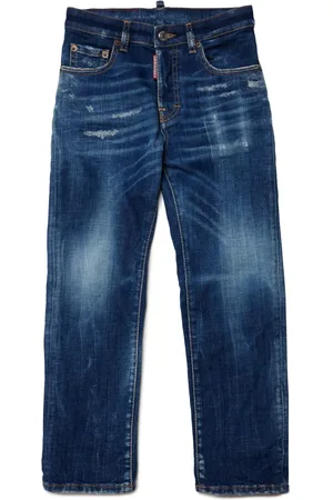 Dsquared2 Jean droit à effet usé