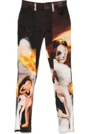 MUGLER X Ambera Wellmann pantalon à imprimé coucher de soleil