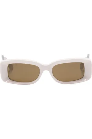 Gucci Lunettes de soleil rectangulaires à logo gravé