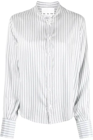 Sa Su Phi Chemise en soie rayées à manches longues