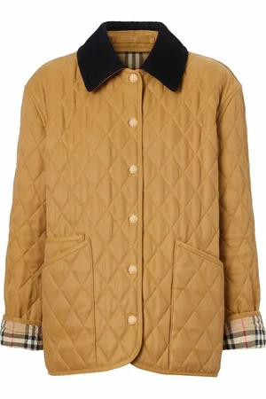 Burberry Veste matelassée à col en velours côtelé