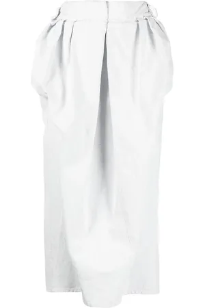 Maison Margiela Jupe mi-longue en jean à fronces