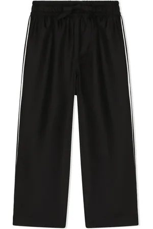 Dolce & Gabbana Bas de pyjama en soie à logo brodé