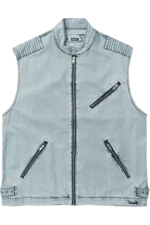 Izzue Gilet en jean à fermeture zippée