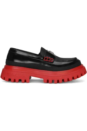 Dolce & Gabbana Mocassins en cuir à plaque logo