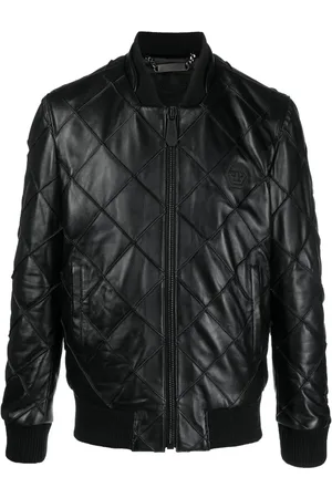 Philipp Plein Veste bomber matelassée en cuir