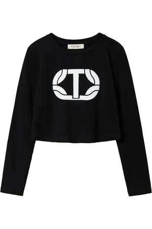 Twin-Set T-shirt crop à logo imprimé