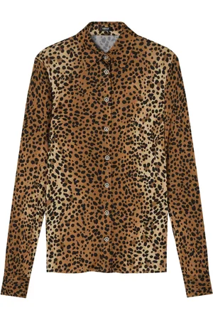 VERSACE Chemise à imprimé léopard
