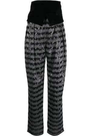 Emporio Armani Pantalon de costume rayé à sequins
