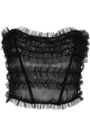 Alessandra Rich Bustier en tulle à fronces
