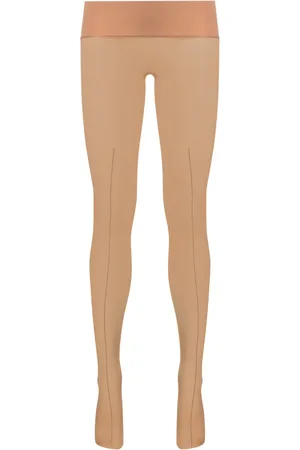 MAISON CLOSE Collants mi-transparents à logo imprimé