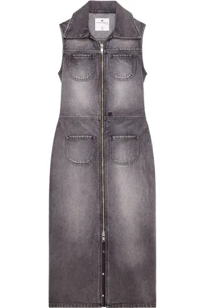 Courrèges Robe mi-longue en jean à doubles poches