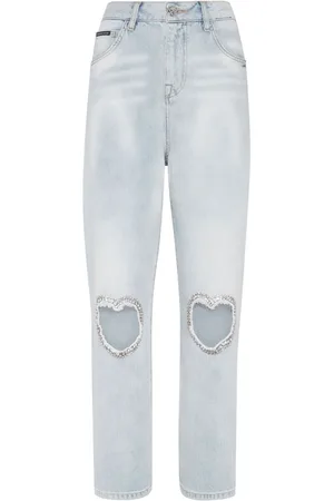 Philipp Plein Jean droit à patch cœur