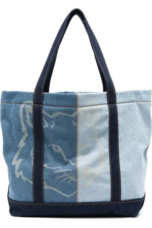 Maison Kitsuné Sac à main Fox Head médium en jean