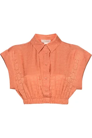 Twin-Set Chemise crop à logo en jacquard