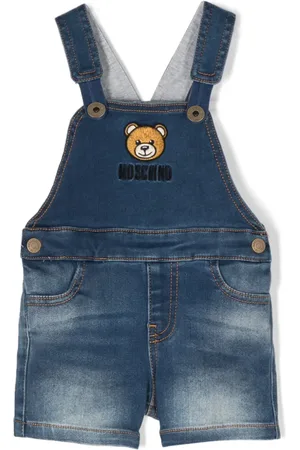 Moschino Salopette en jean à motif Teddy Bear