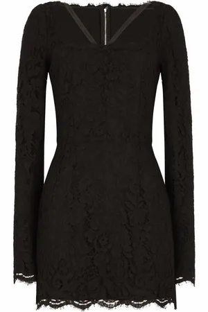 Dolce & Gabbana Robe courte en dentelle à manches longues