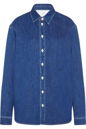 ROSETTA GETTY X Violet Getty chemise en jean à col pointu
