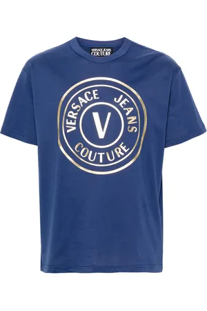 VERSACE T-shirt en coton à logo imprimé