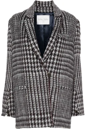 FORTE FORTE Manteau boutonné à motif pied-de-poule
