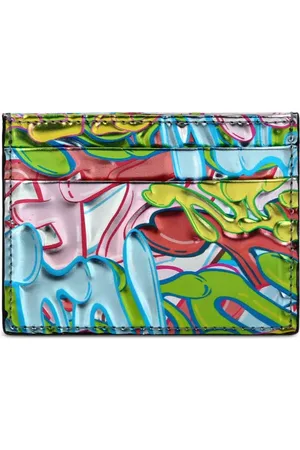 Philipp Plein Porte-cartes en cuir à imprimé graffiti