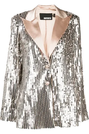 ROTATE Blazer boutonné à sequins brodés