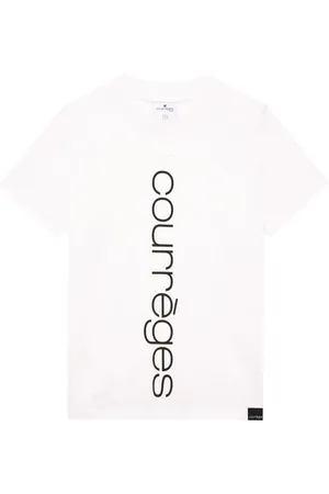 Courrèges T-shirt en coton à logo imprimé