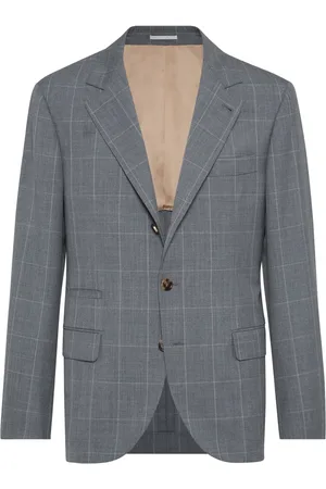 Brunello Cucinelli Blazer en laine vierge à carreaux