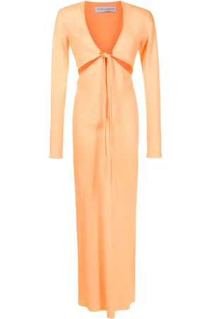 Gloria Coelho Robe longue en satin à col v