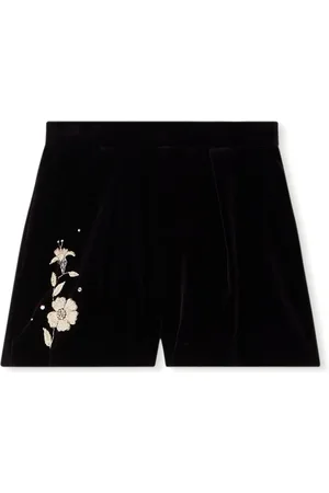 BONPOINT Short en velours Habille Flash à fleurs brodées