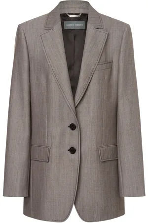 Alberta Ferretti Blazer en velours à simple boutonnage