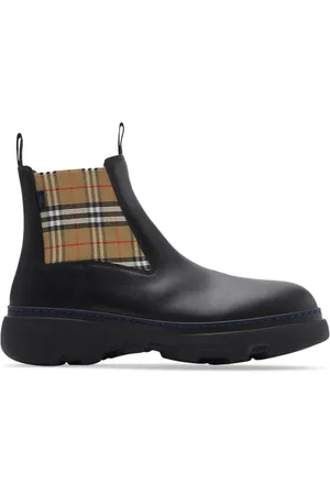Burberry Bottines en cuir à carreaux