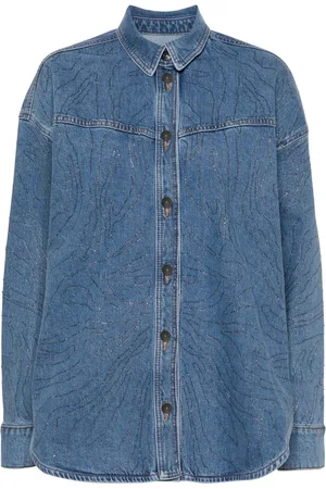 ROTATE Chemise en jean à ornements en cristal