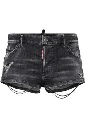 Dsquared2 Short court en jean à détail de chaîne