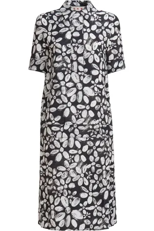 Marni Robe-chemise fleurie à coupe mi-longue