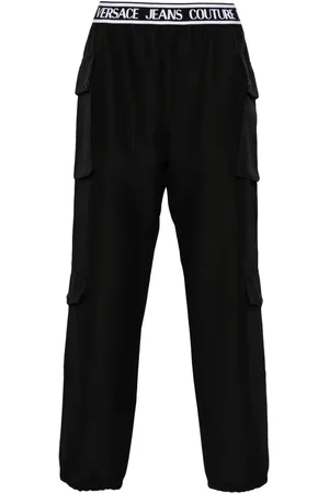 VERSACE Pantalon en coton à taille logo