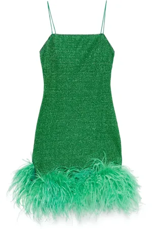 Oseree Robe ornée de plumes à coupe courte