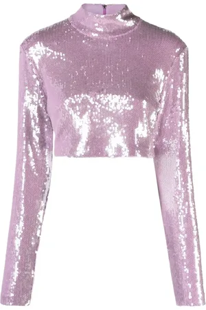 ROTATE Haut crop à sequins