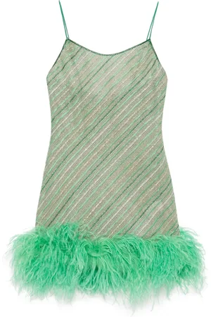 Oseree Robe ornée de plumes à coupe courte