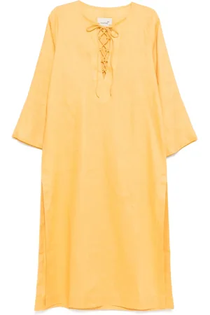 Bambah Robe en lin à taille nouée