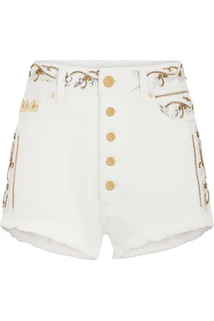 Paco rabanne Short en jean à broderies