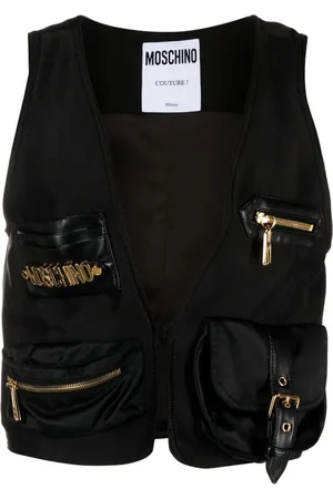 Moschino Gilet satiné à plaque logo