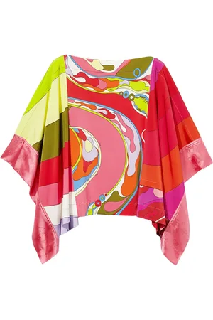 Puccini Caftan en soie à imprimé Orchidée