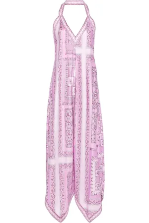 Puccini Robe mi-longue en soie à imprimé Festa
