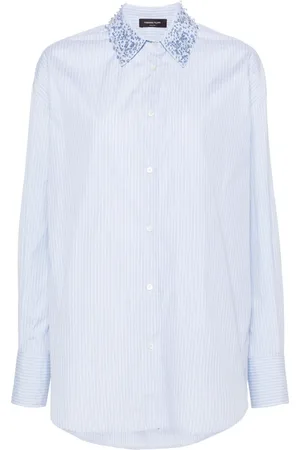 Fabiana Filippi Chemise rayée à ornements en cristal