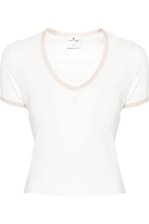 Courrèges T-shirt en coton à logo brodé