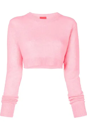 Cashmere In Love Pull crop à bords nervurés