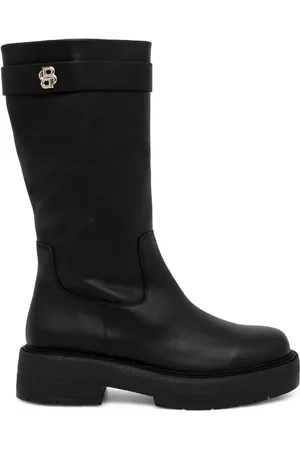 HUGO BOSS Bottines en cuir à plaque logo